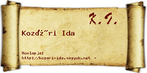 Kozári Ida névjegykártya