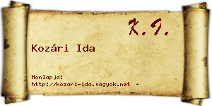 Kozári Ida névjegykártya